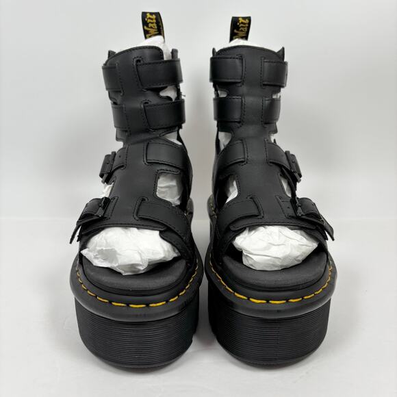 NwOpBx Dr. Martens Giavanna Platform Sandals 8 Leather Gladiator Chunky Grunge - Picture 2 of 10